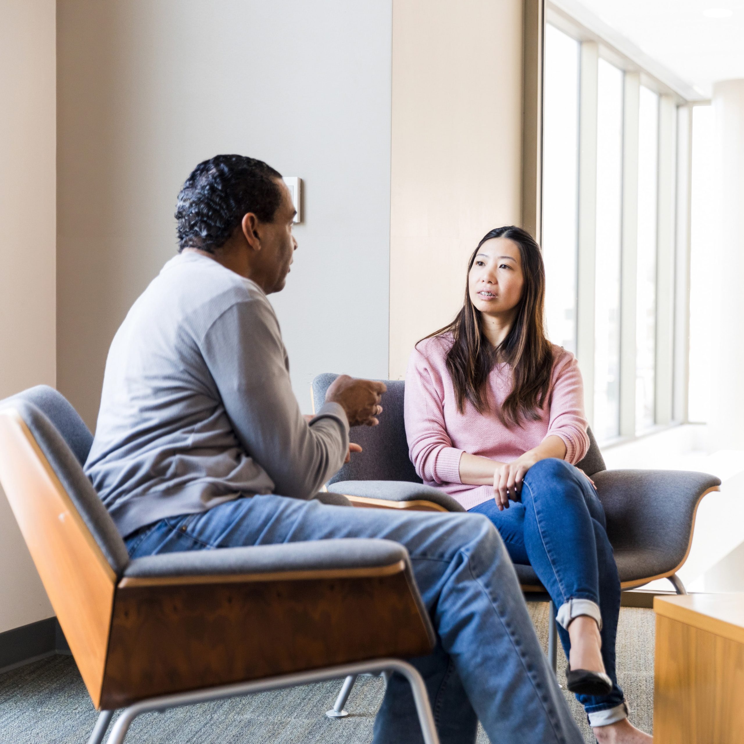 colleagues chatting together